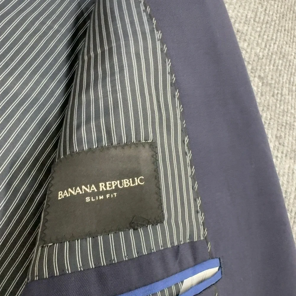 Banana Republic Suit Jacket Mens 38S Navy Blue Wool Slim Fit Blazer Professional